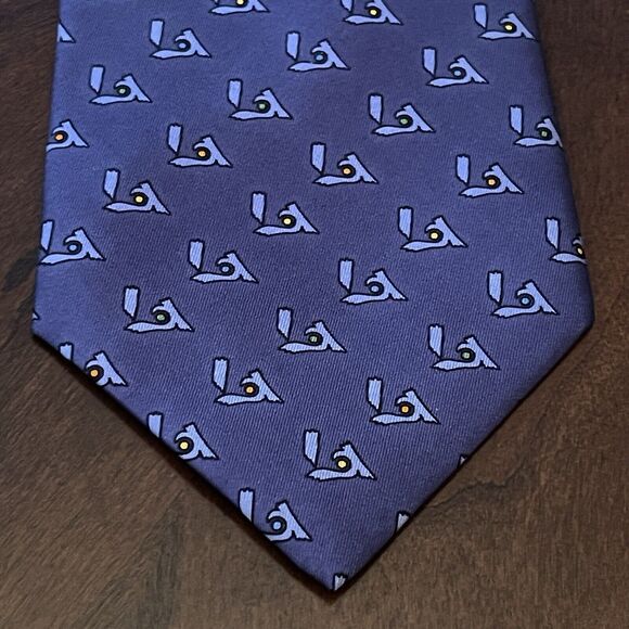 Vintage NWT Richel Blue 100% Pure Silk Hand Made In Spain Logo Print - Picture 1 of 11